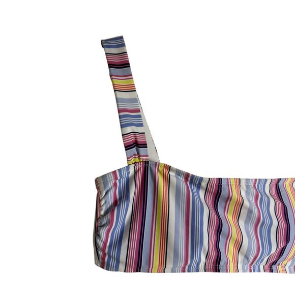 Splendid La Paz Striped Bandeau Square Neck Multicolor Bikini Swimsuit Top Large - Picture 3 of 6